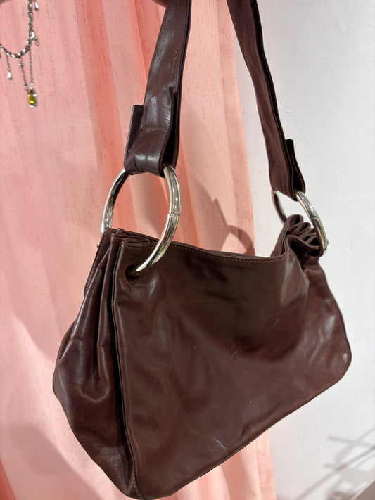 Incredible brown bag with huge circle hardware