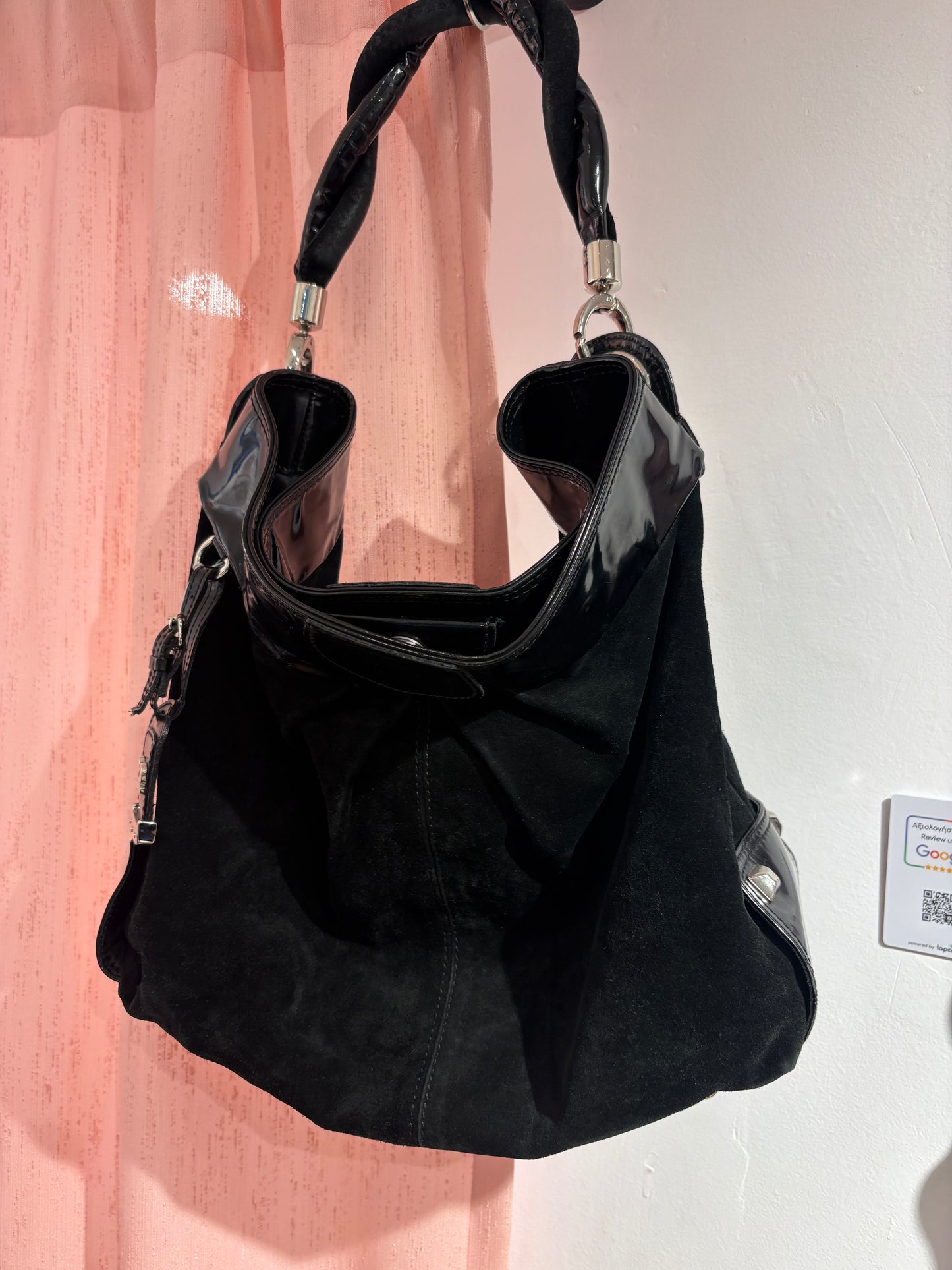 Incredible large button-up bag with studs (Made in Italy)