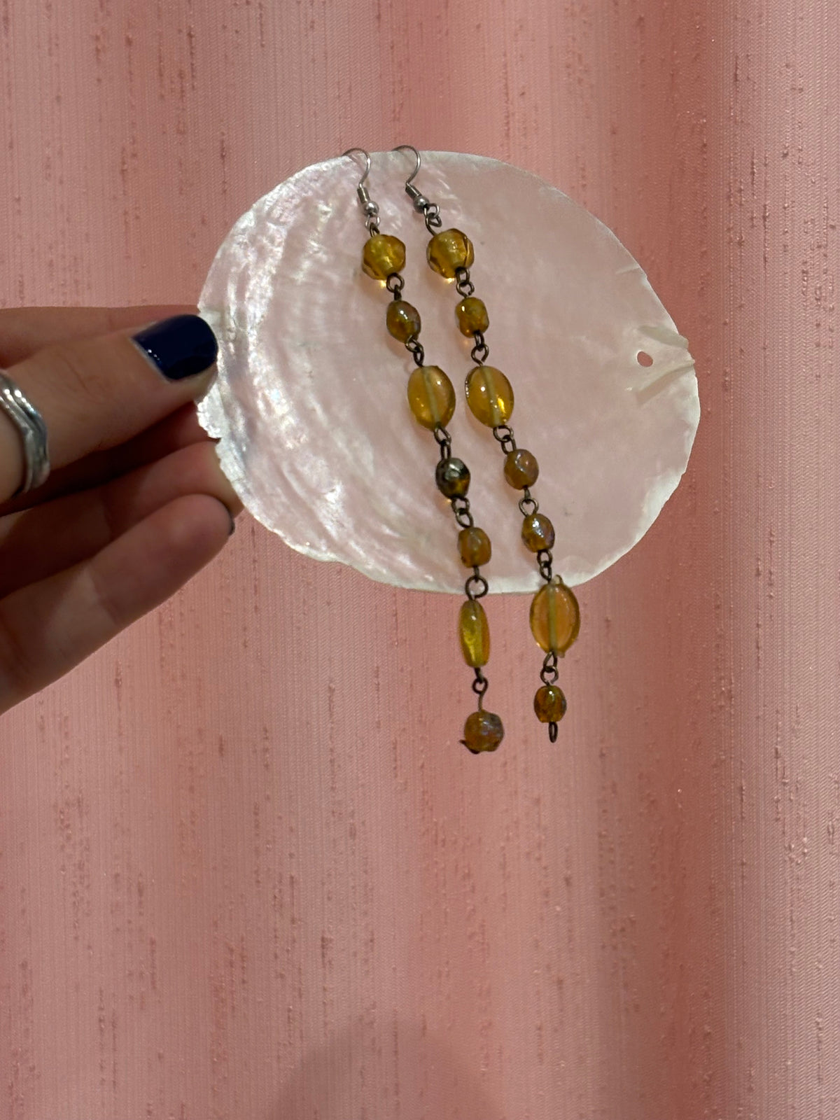 Y2k earrings with yellow beads