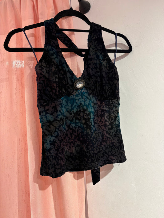 Gorgeous Positive velvet-like top with incredible colours (S/M)