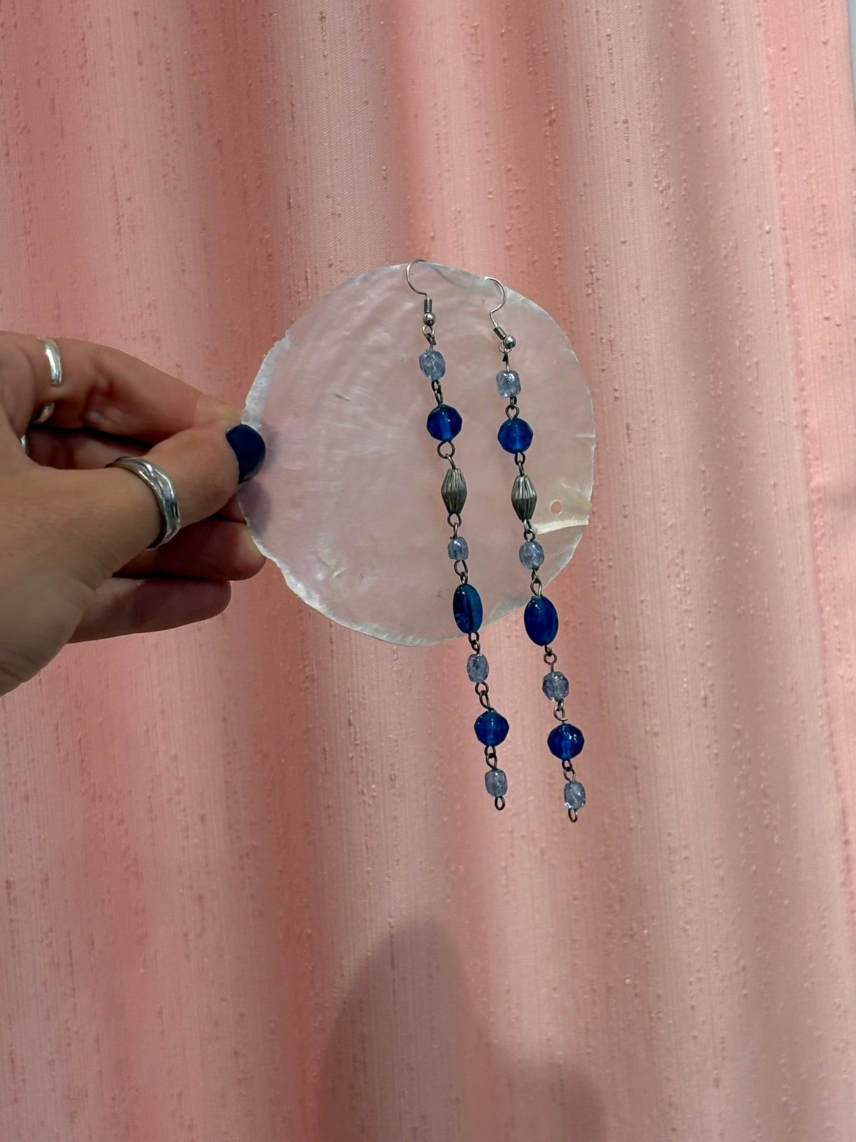 Y2k earrings with blue beads
