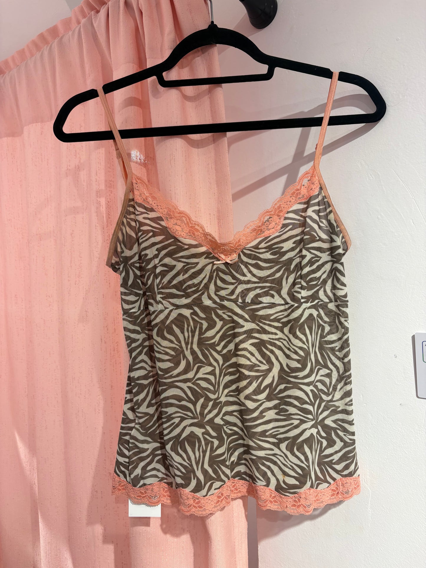 Accessorize mesh cami top in animal print (M)