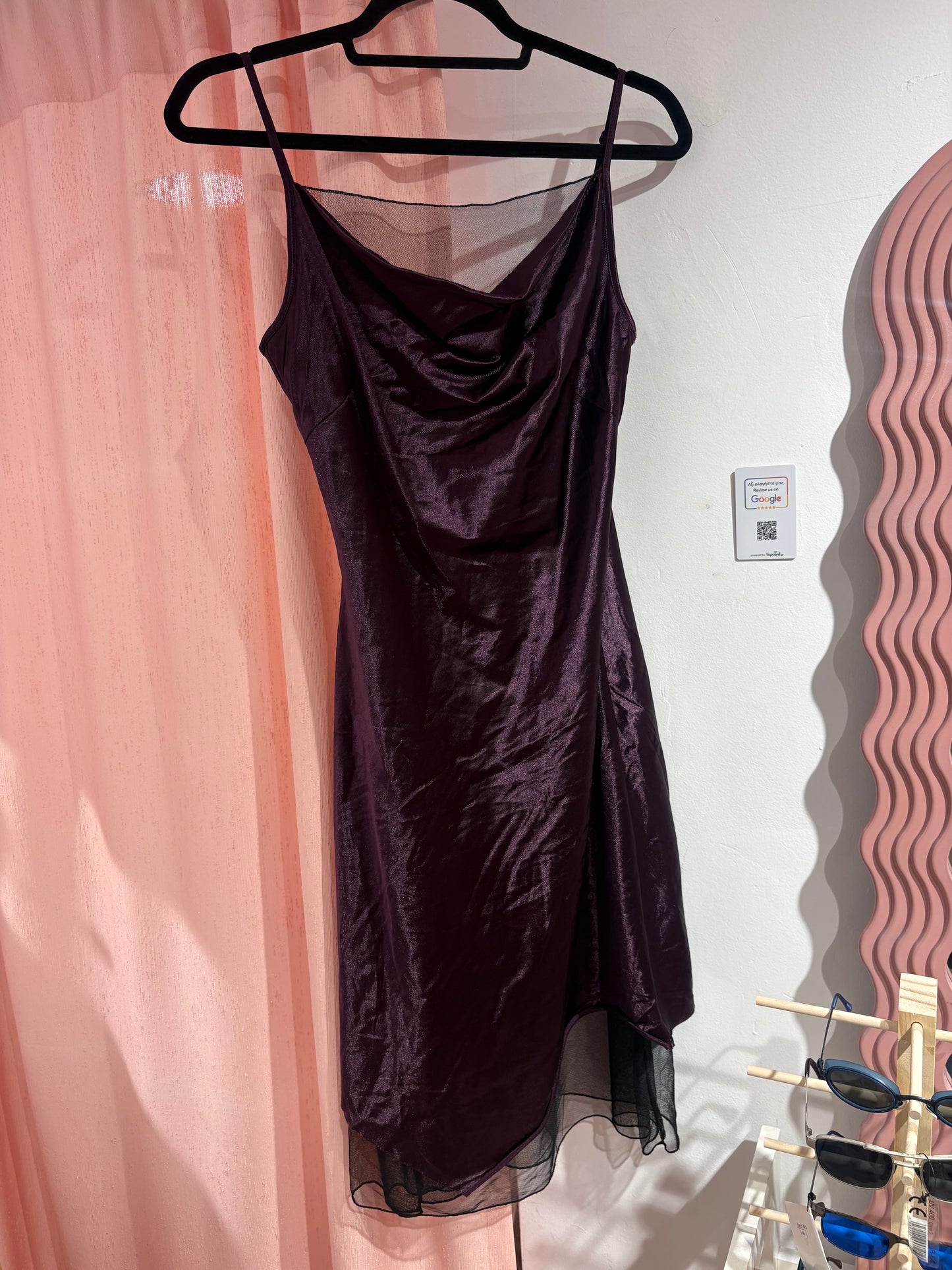Purple alt midi dress with mesh details (M)