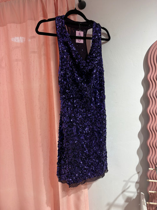 Gorgeous sequin purple Toi & Moi dress (S)