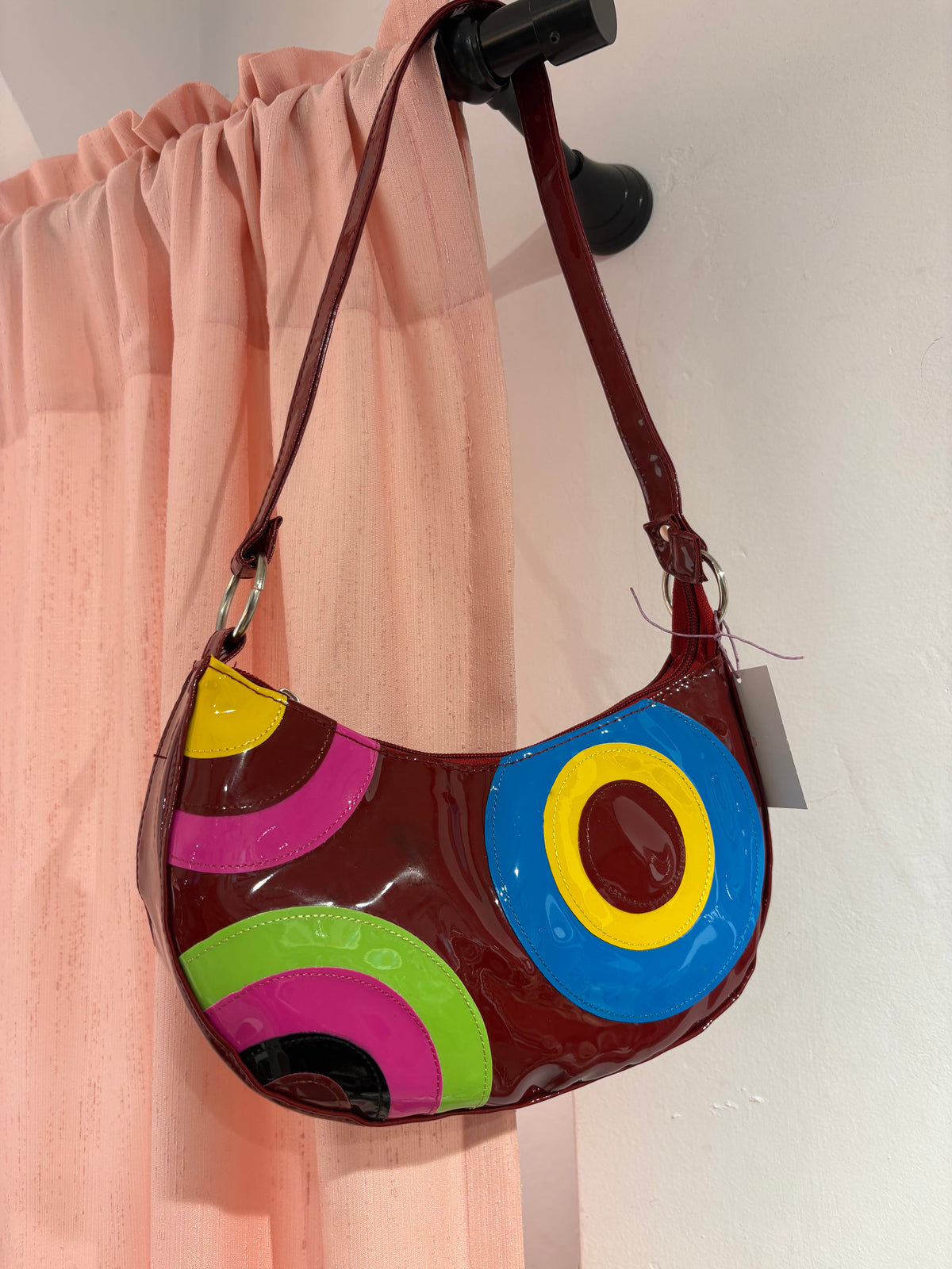 Statement red bag with colorful details