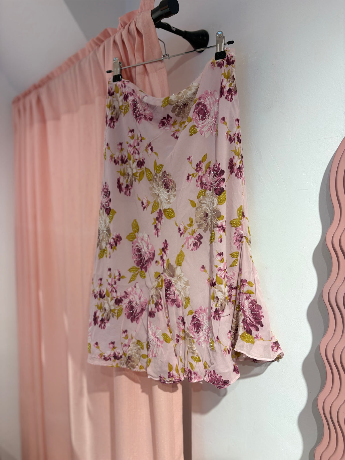 Fairy floral beaded midi skirt (L)