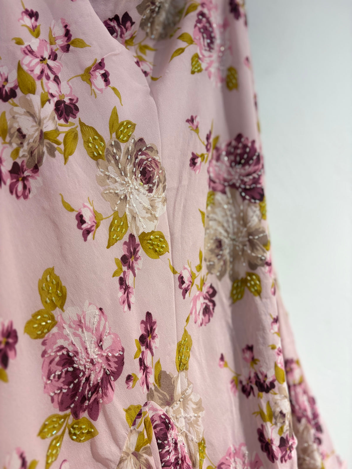 Fairy floral beaded midi skirt (L)