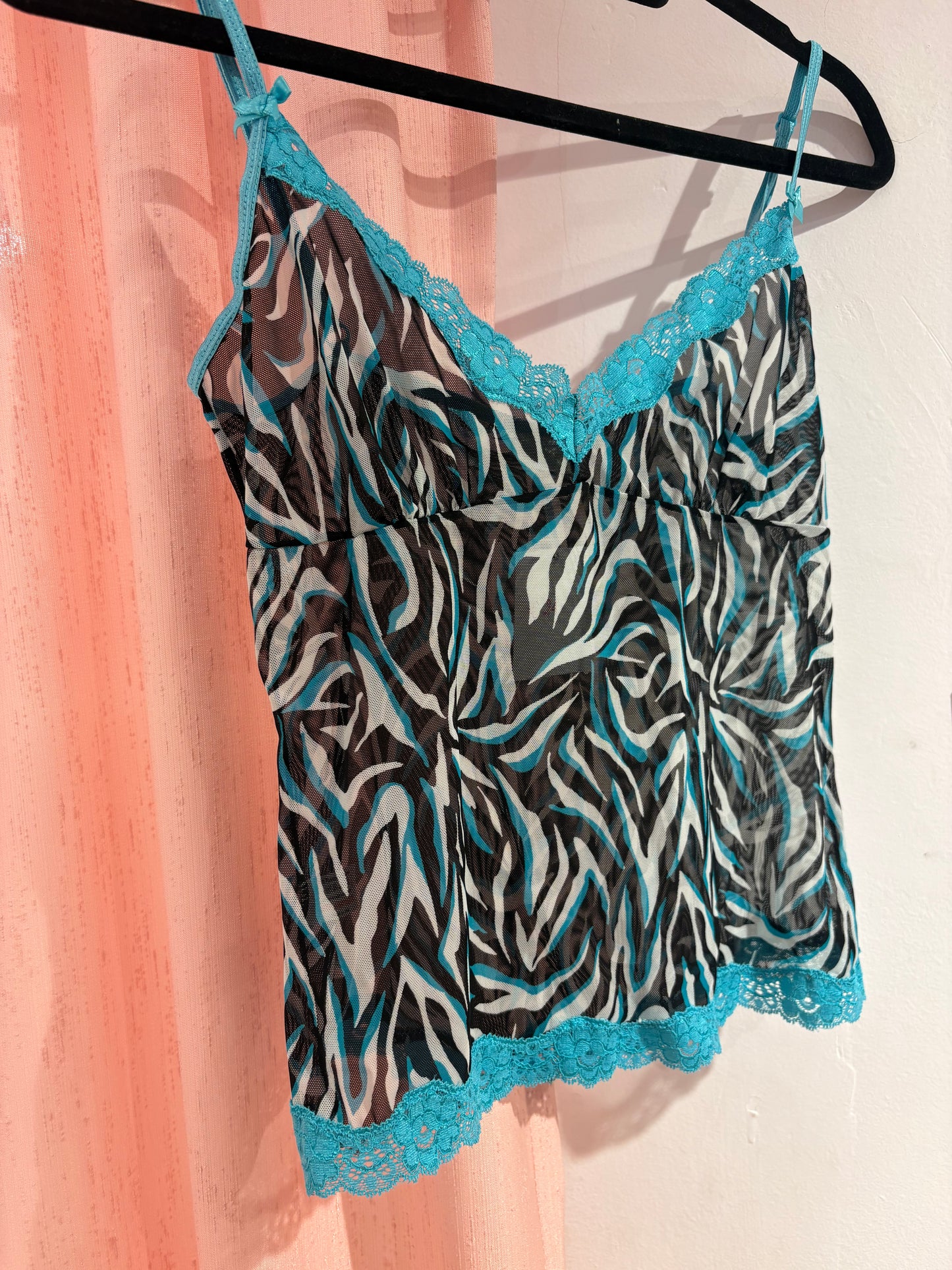 Accessorize mesh cami top in animal print (M)