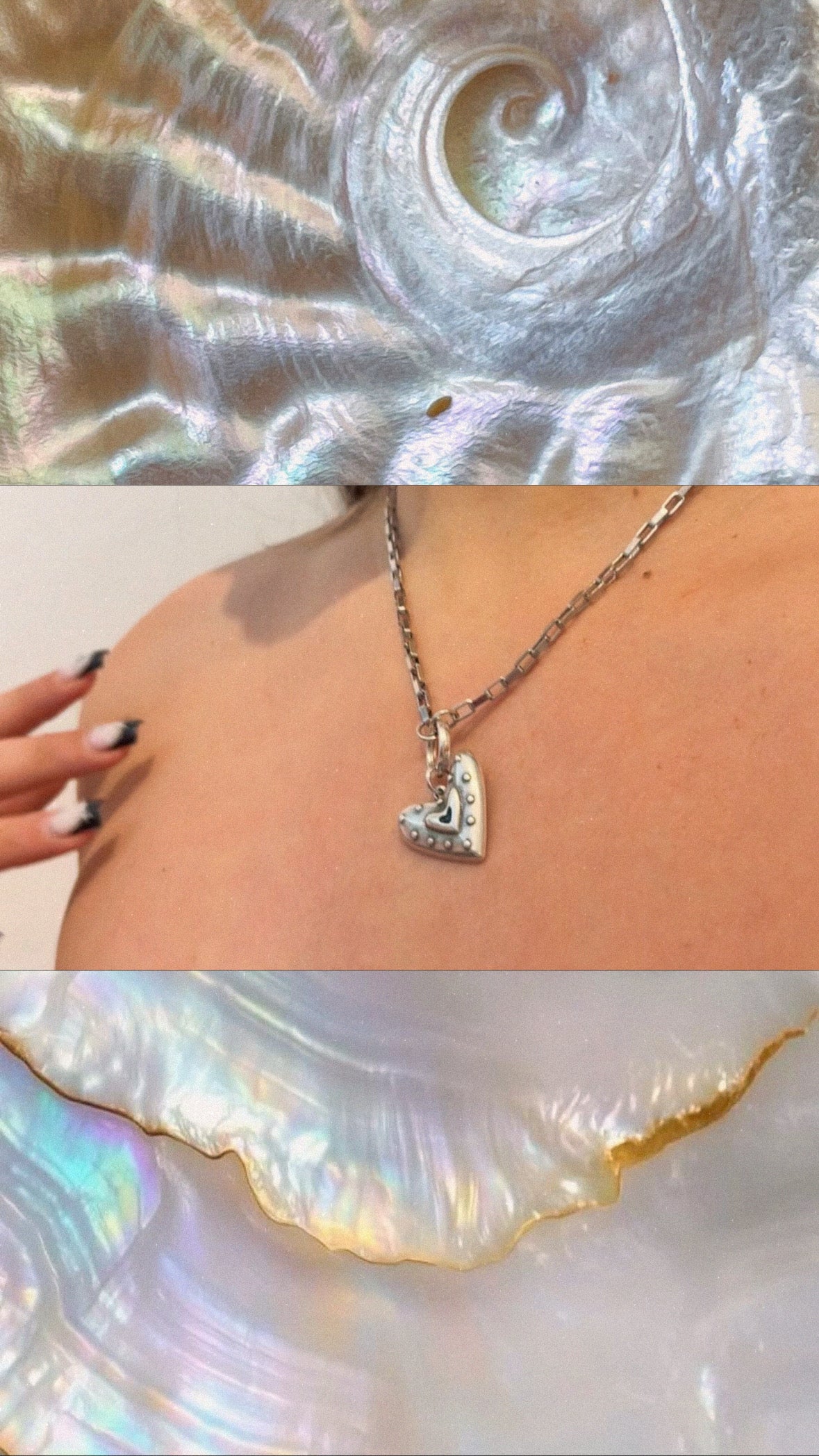 Handmade necklace with stainless steel chain
