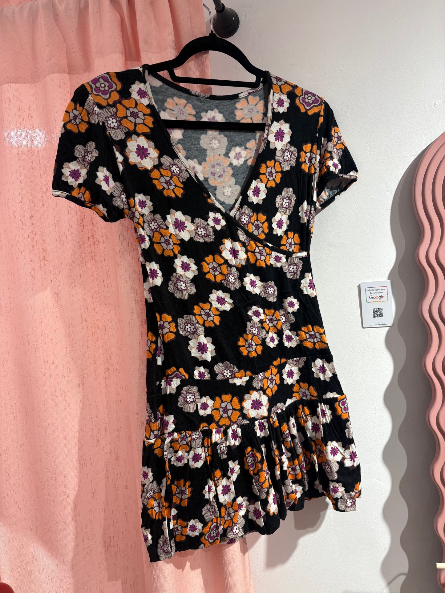 Wrap-style floral y2k dress (M)