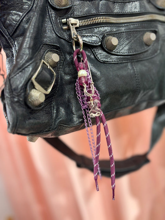 Cool handmade bag charm with teddy bear