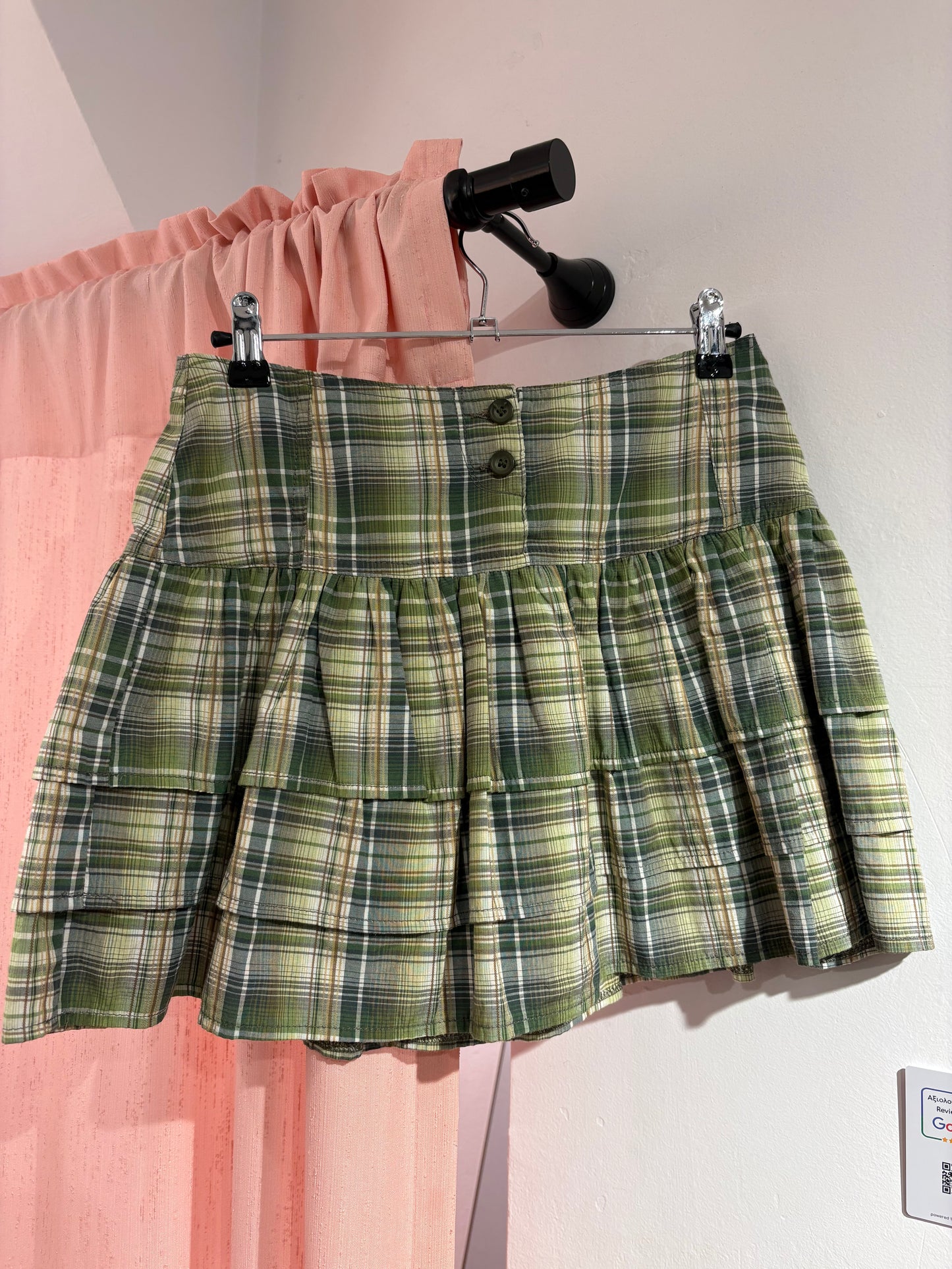 Y2k pleated plaid mini skirt