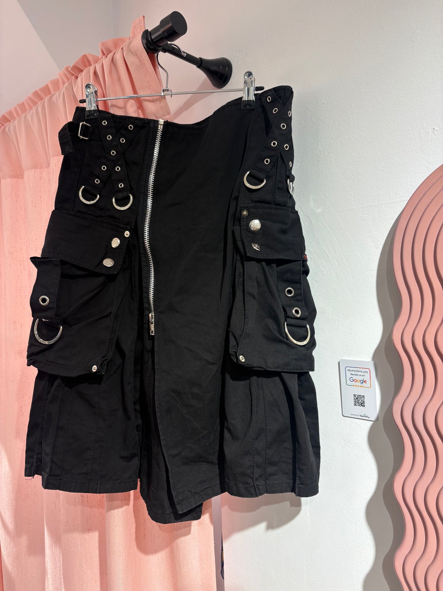 Tripp NYC super-unique punk skirt with metallic details and pockets (L)