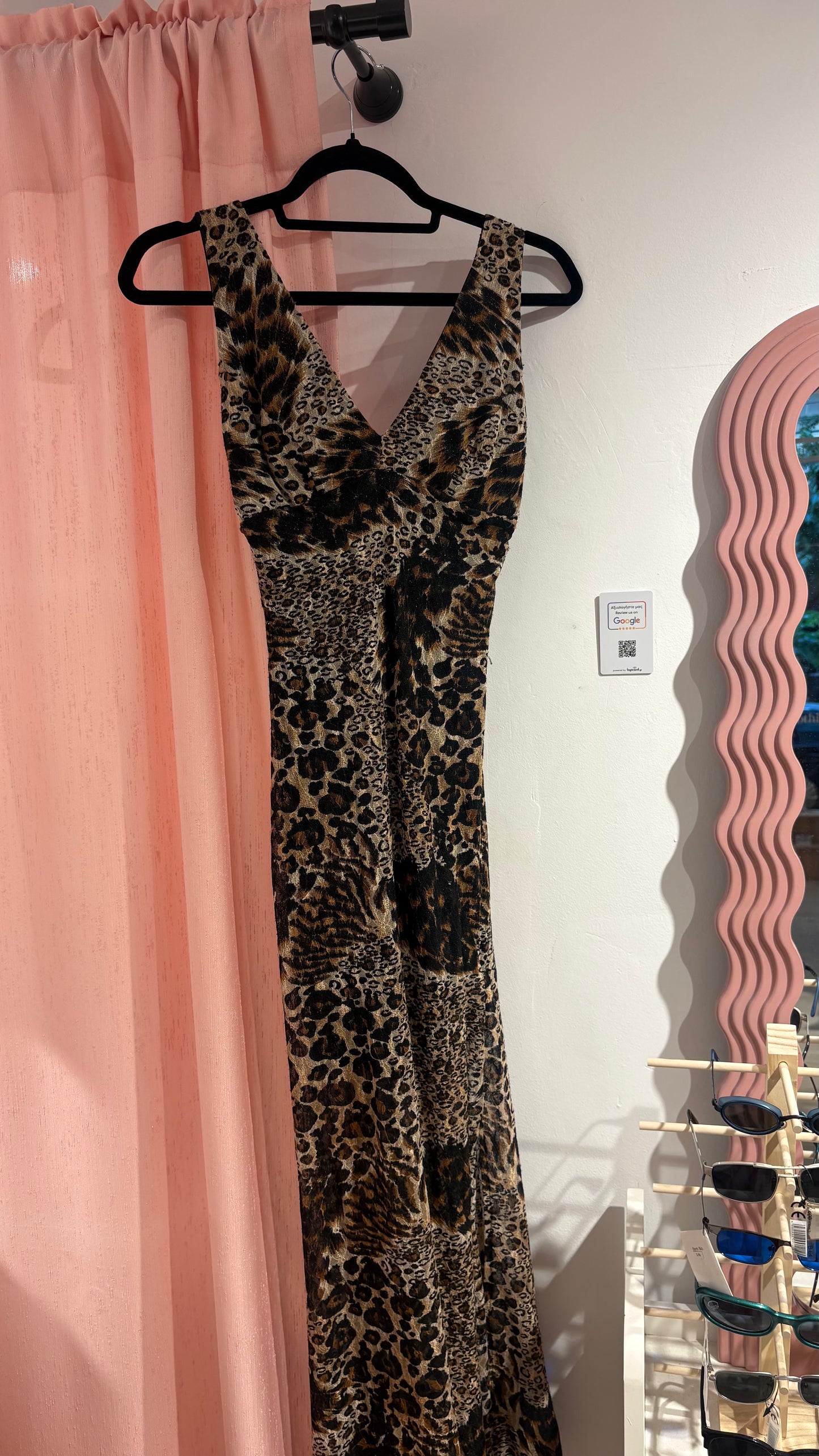 Wonderful maxi leopard print dress (M)