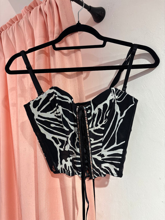 Beautiful corset top with sequin details (M)