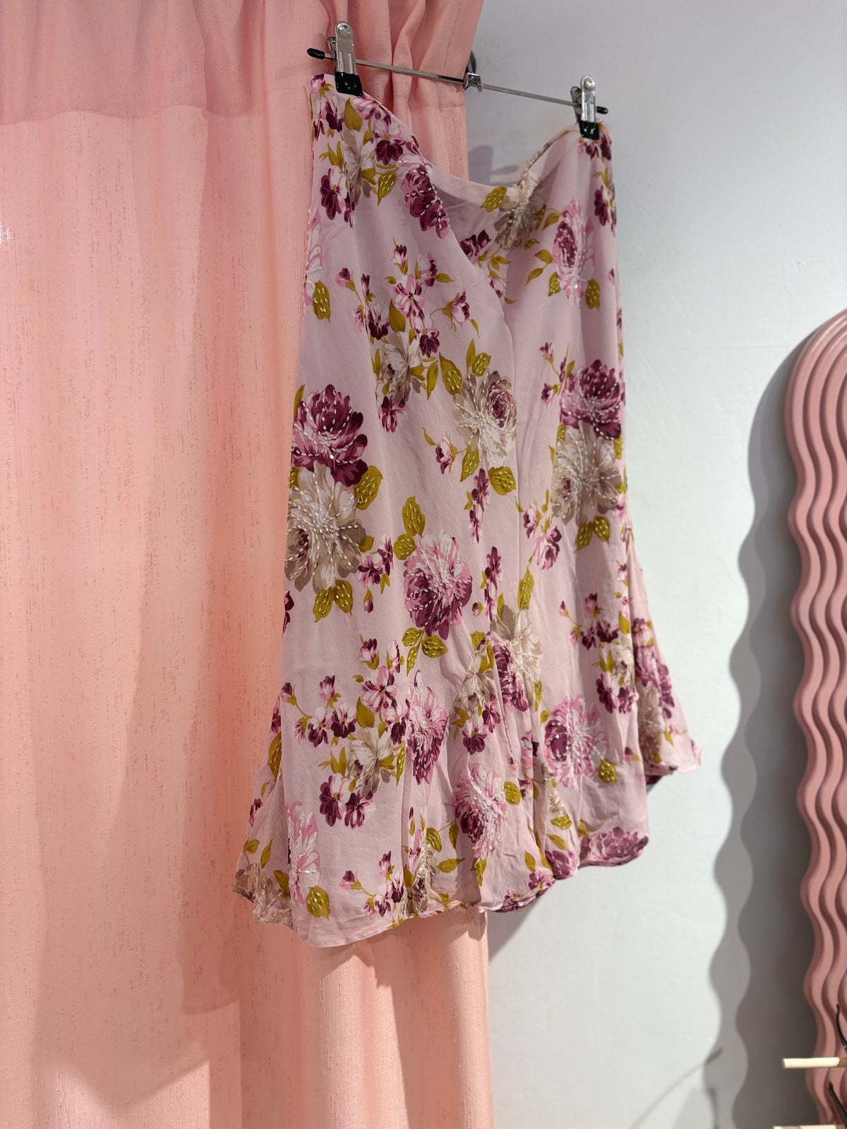 Fairy floral beaded midi skirt (L)