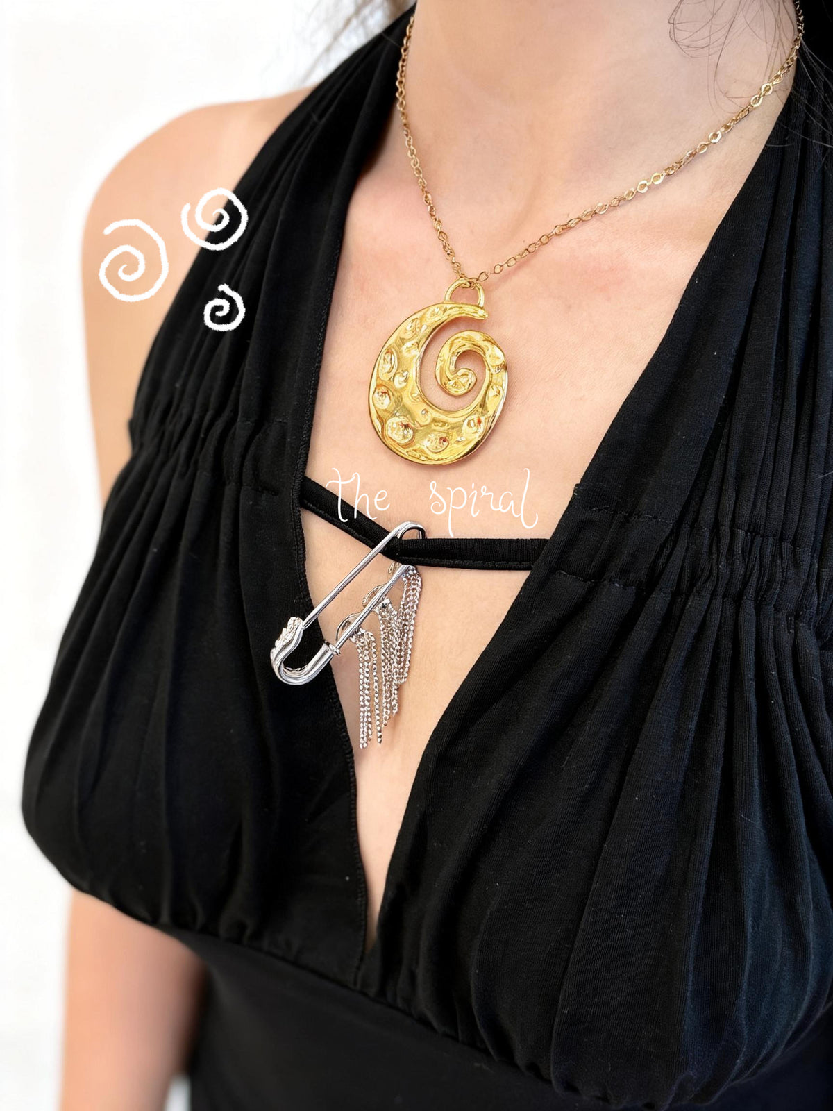 Stainless steel spiral necklace