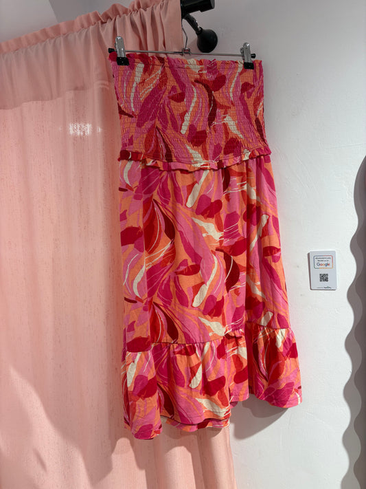 Summer colourful strapless dress (M-L)
