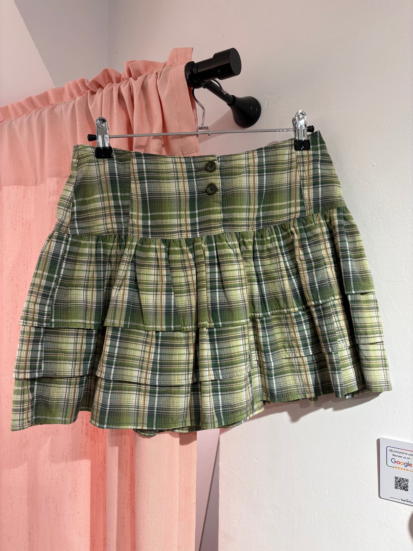 Y2k pleated plaid mini skirt