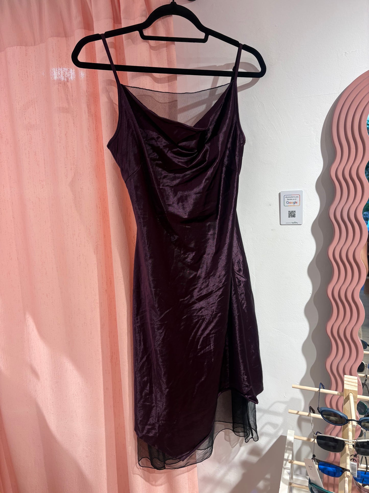 Purple alt midi dress with mesh details (M)