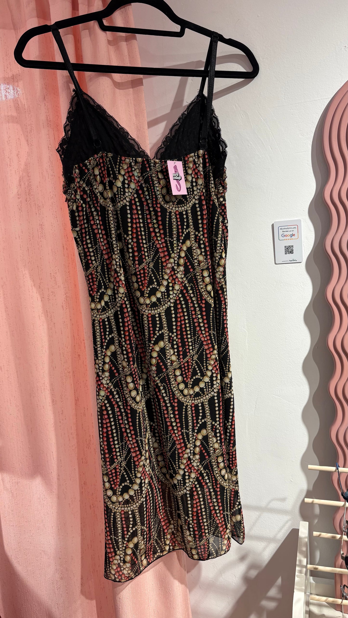Midi patterned mesh dress (L)
