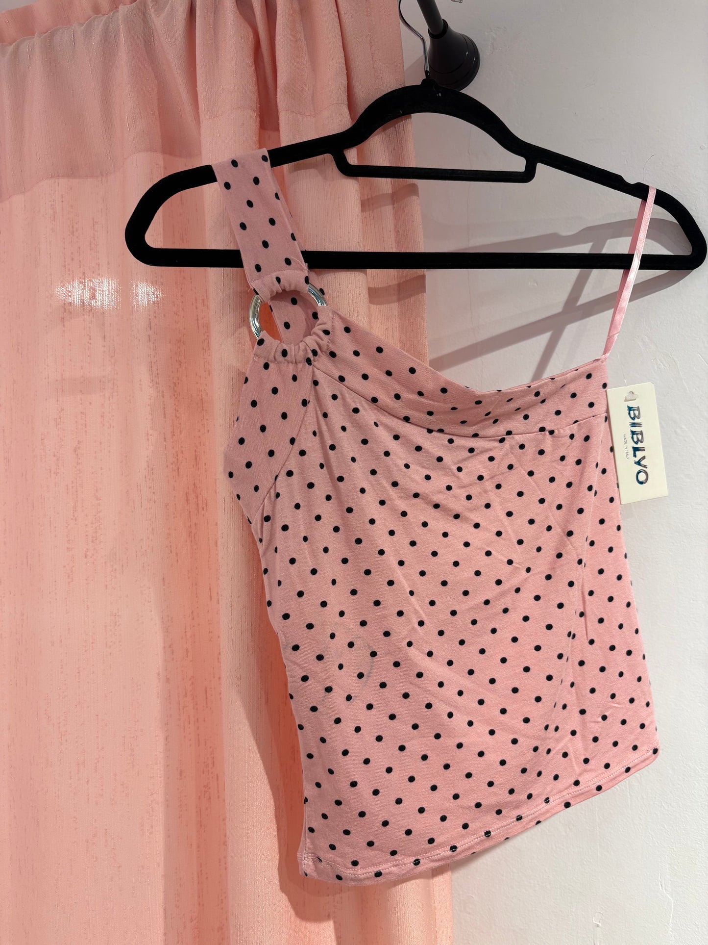 Single strap y2k polka dot top (One Size / Fits better M)