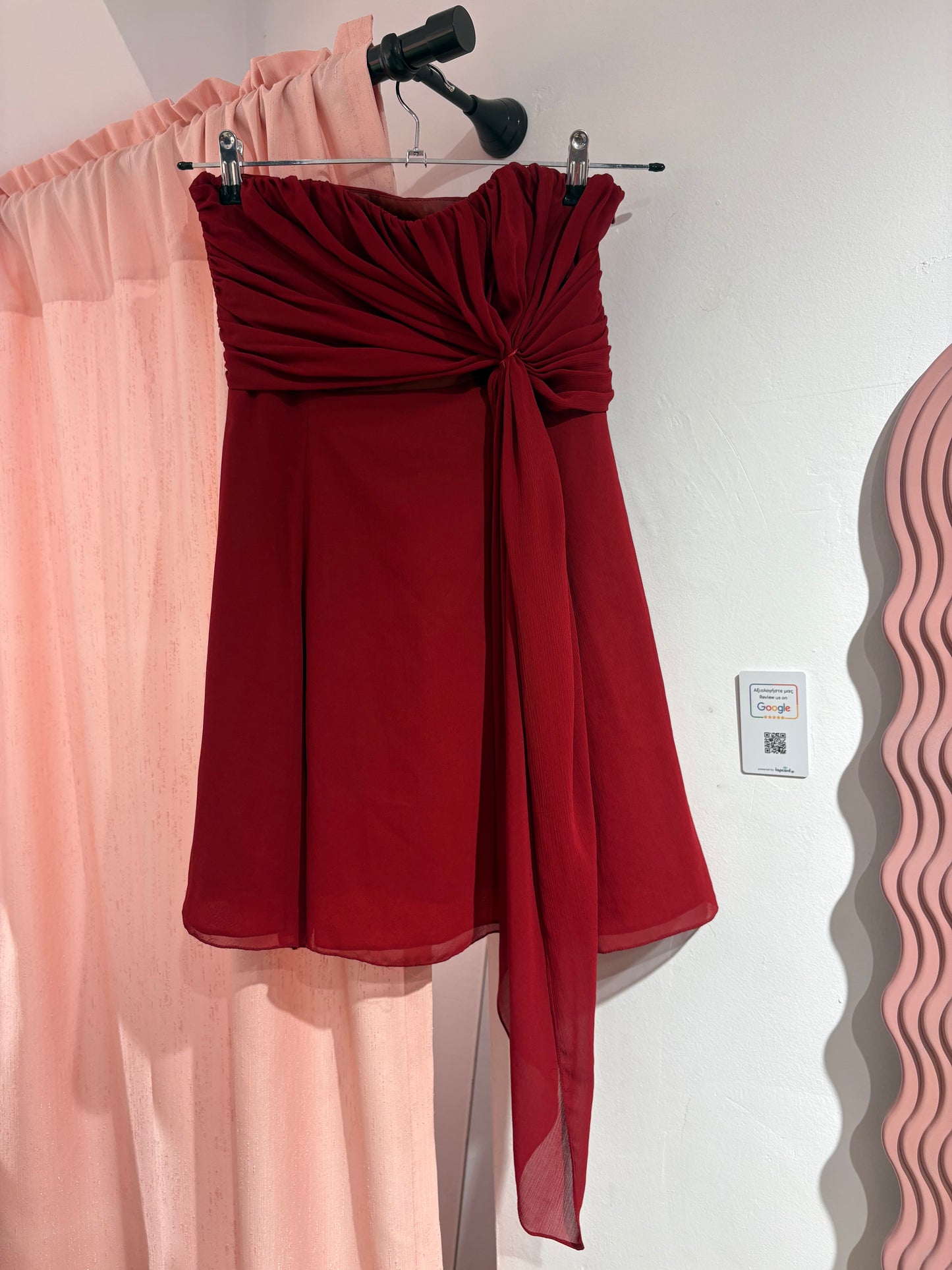 Incredible wine red strapless dress (M)