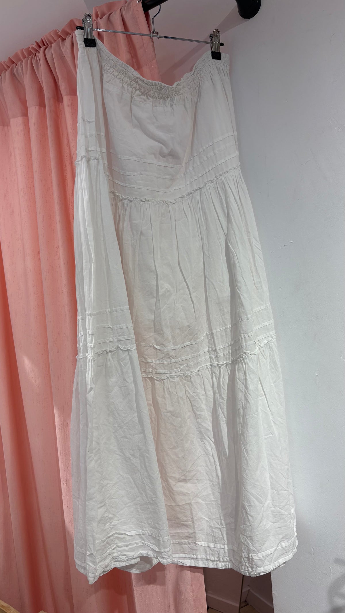 White maxi cotton skirt (Fits L-XL)