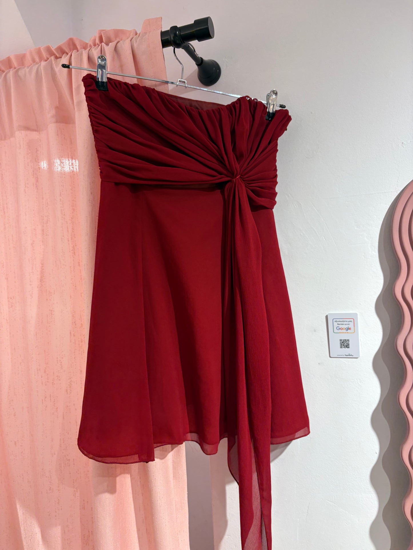 Incredible wine red strapless dress (M)