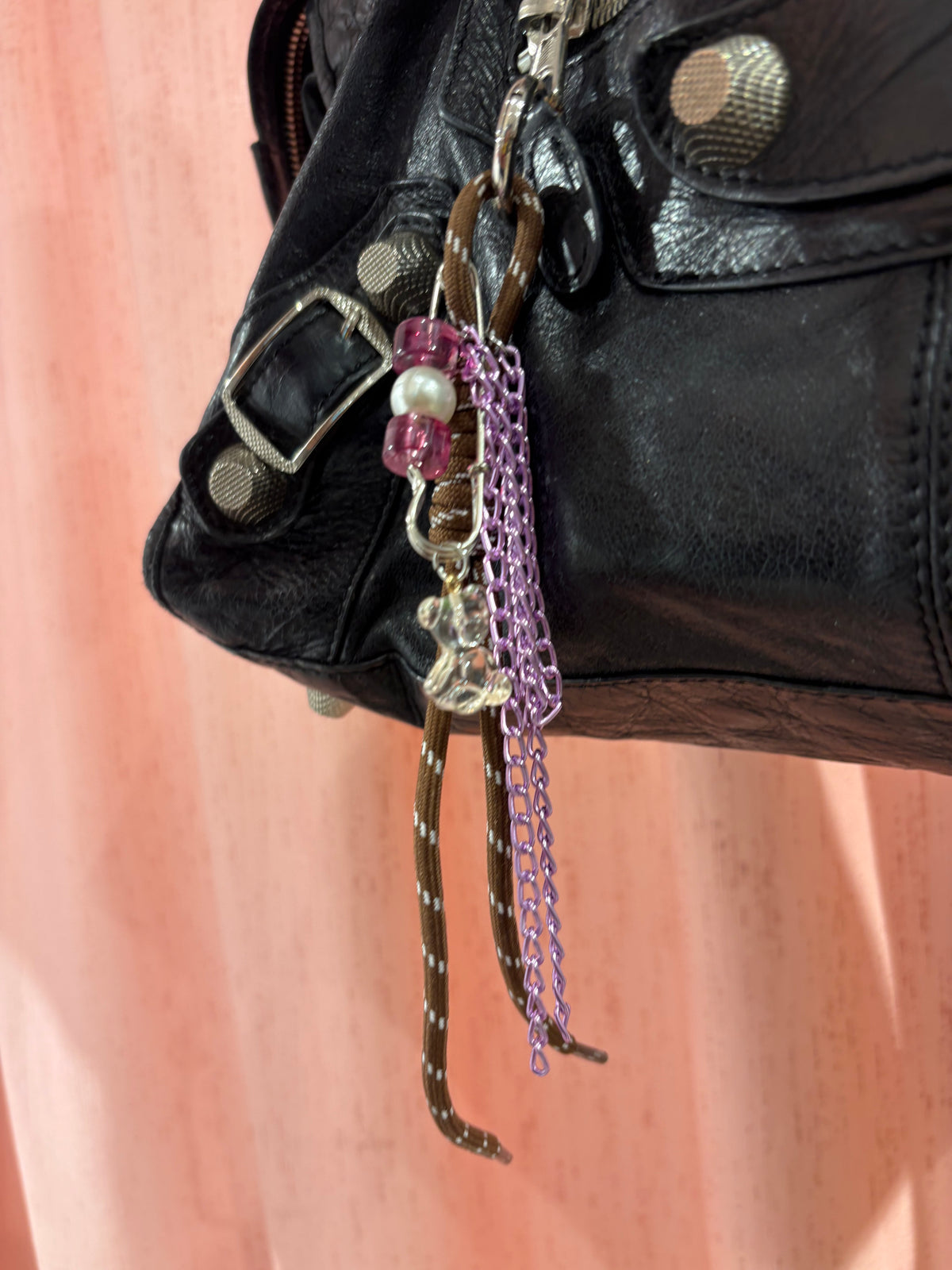 Cool handmade bag charm with teddy bear