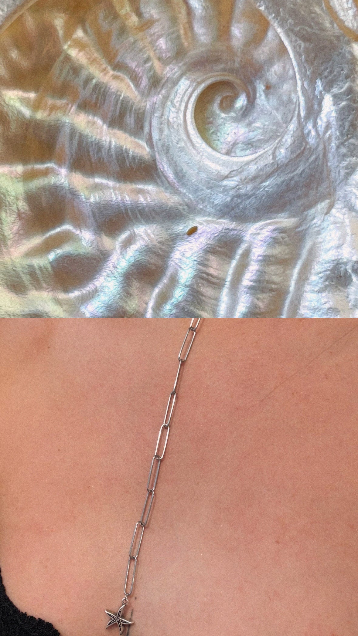Handmade necklace with stainless steel (adjustable length)