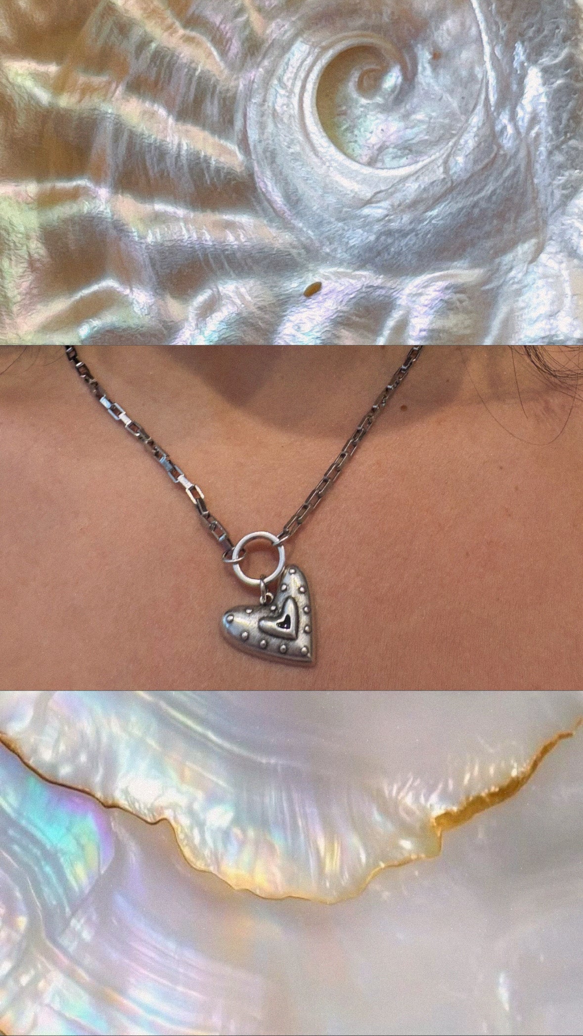 Handmade necklace with stainless steel chain