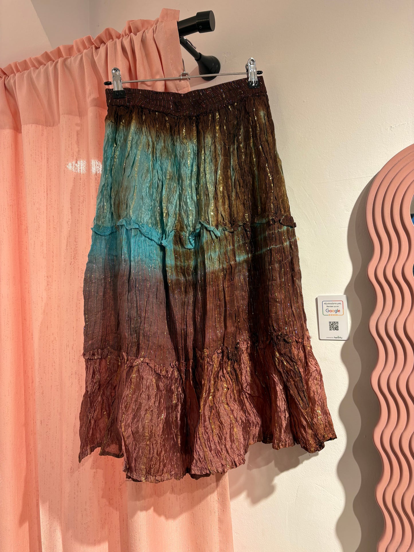Y2k fairy iridescent pleated skirt - mermaid metallic (S-M)