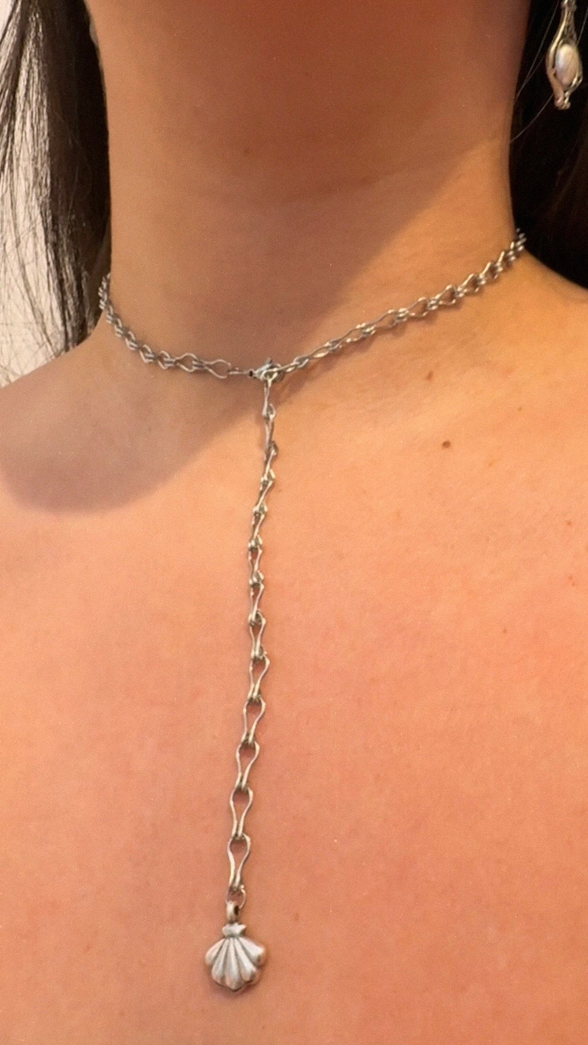 Handmade necklace with stainless steel chain (adjustable length)