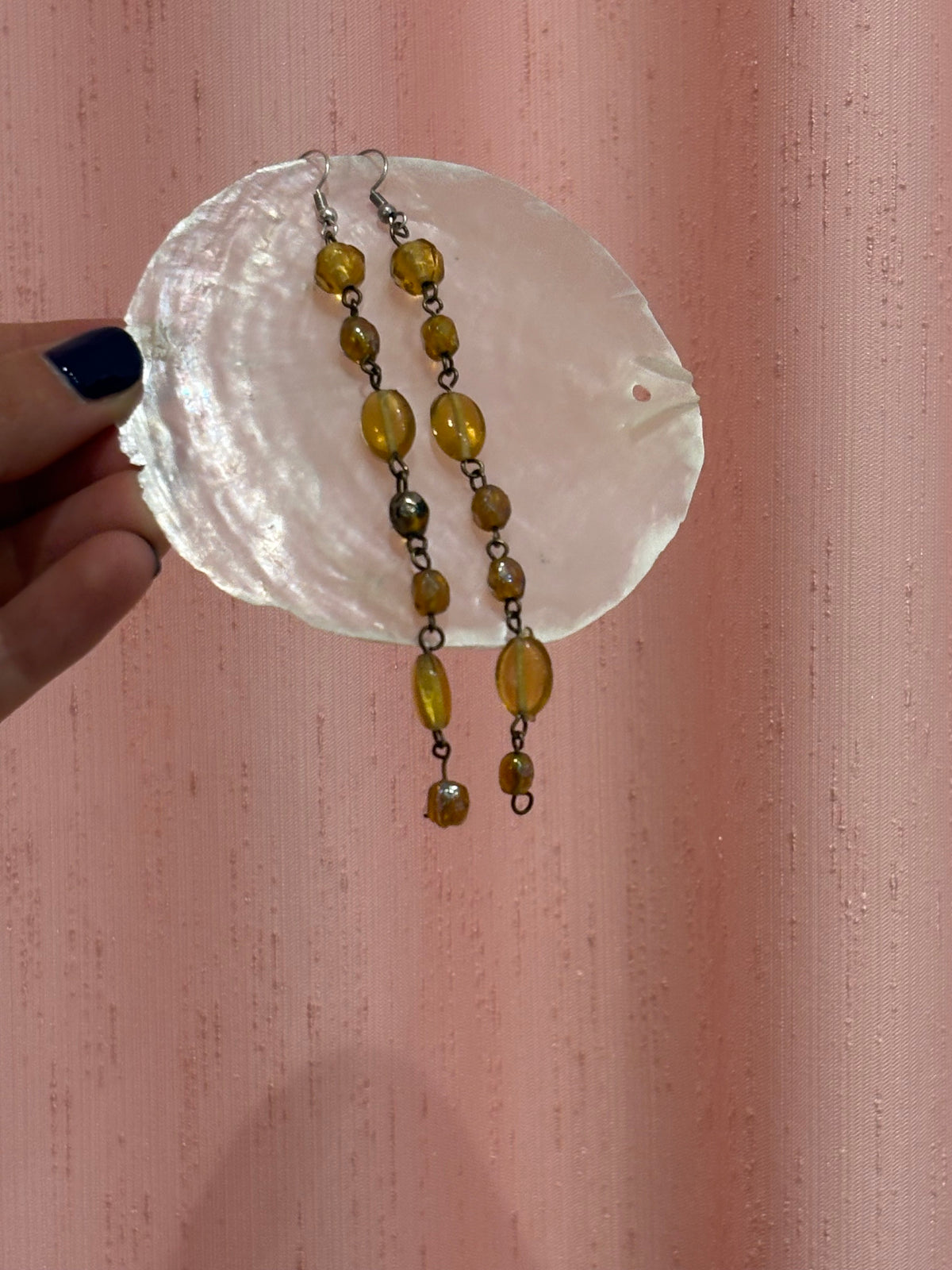 Y2k earrings with yellow beads