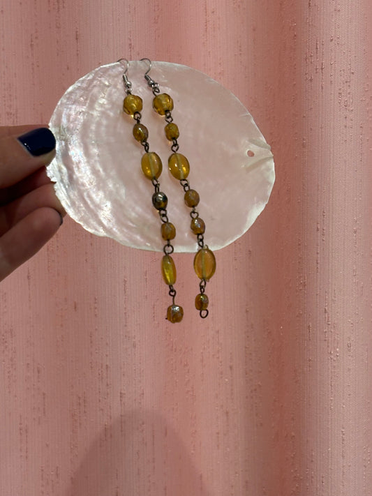 Y2k earrings with yellow beads
