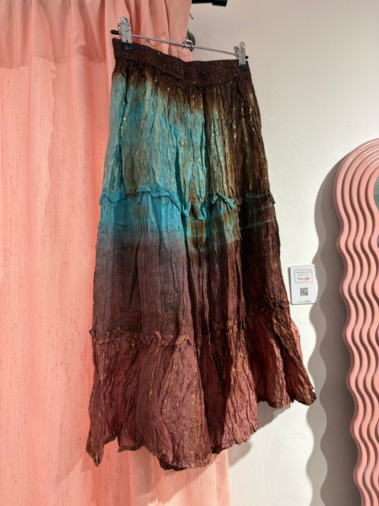 Y2k fairy iridescent pleated skirt - mermaid metallic (S-M)