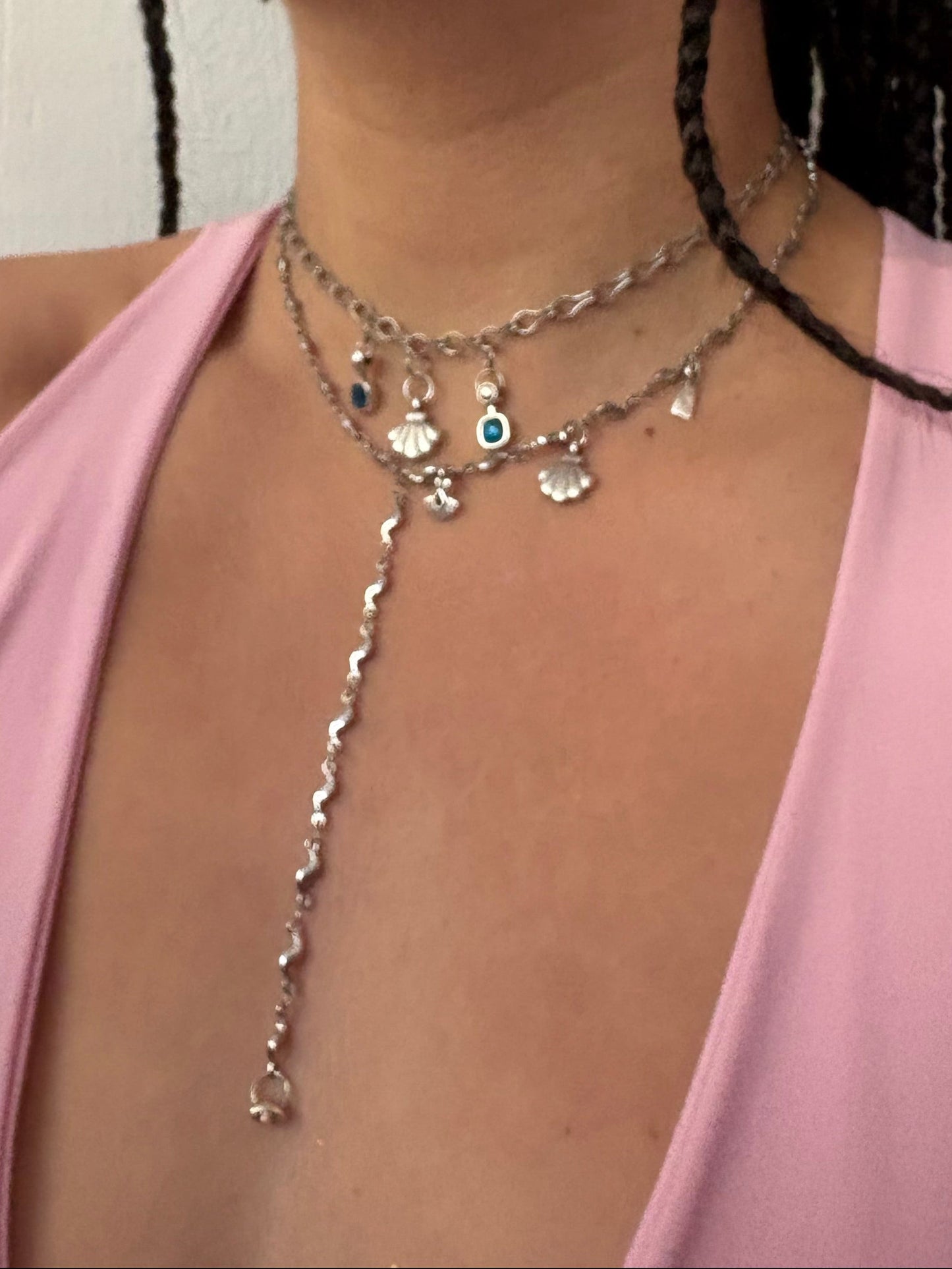 Handmade necklace with stainless steel chain