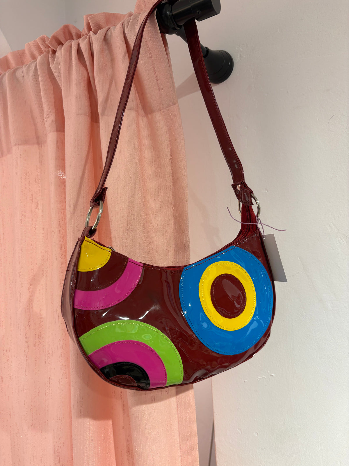 Statement red bag with colorful details