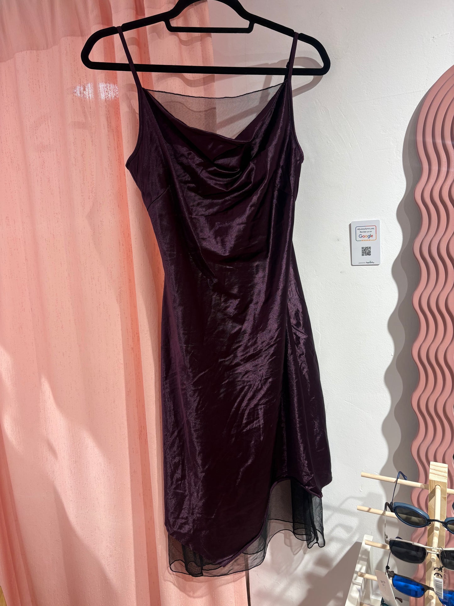 Purple alt midi dress with mesh details (M)