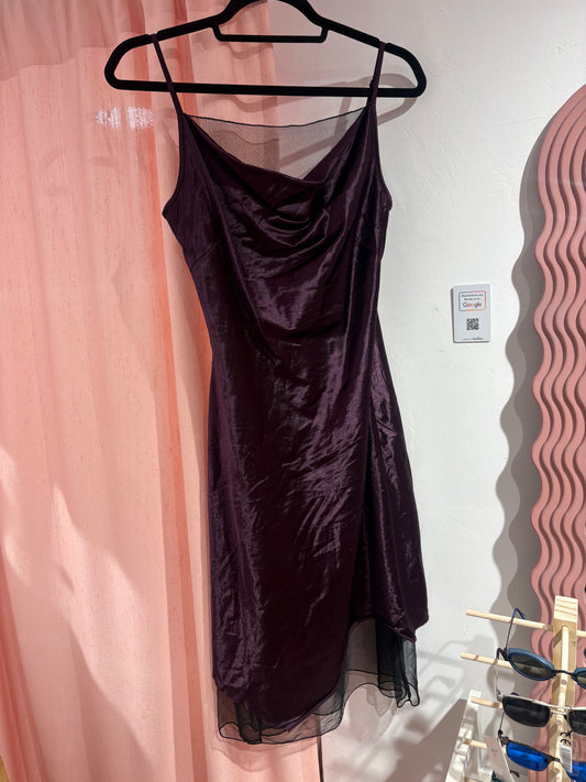 Purple alt midi dress with mesh details (M)