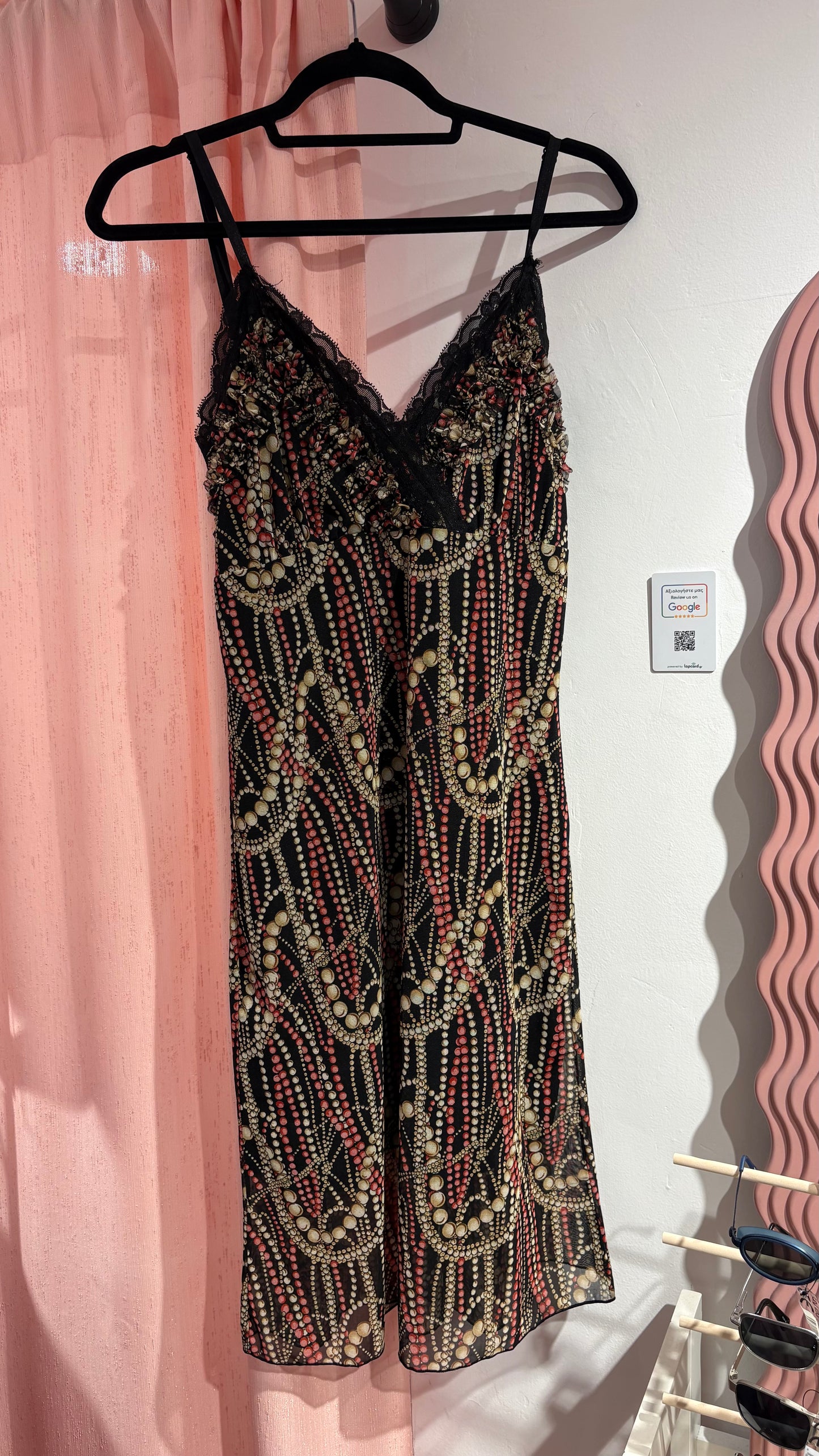 Midi patterned mesh dress (L)