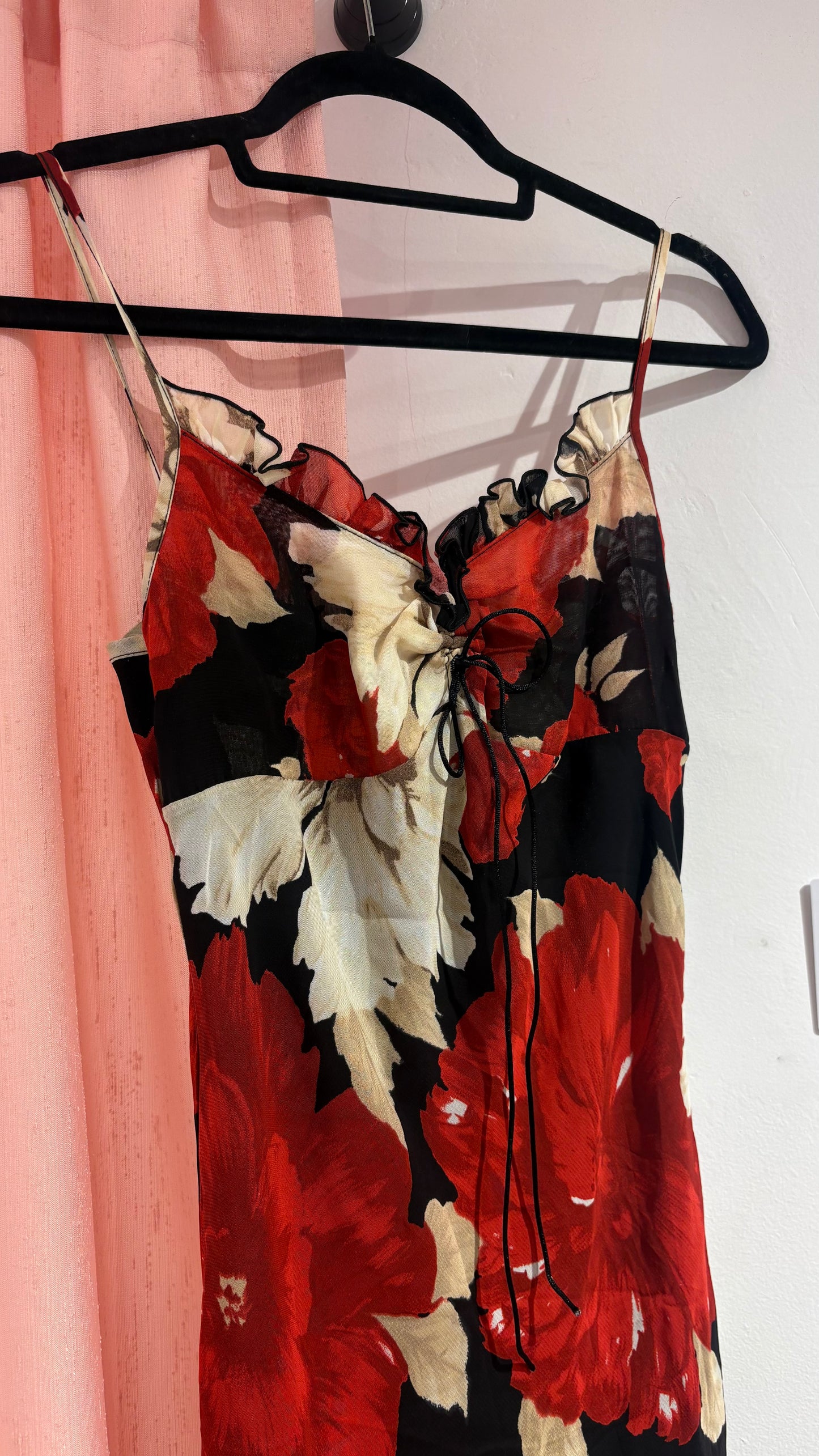 Floral vintage midi dress (S)