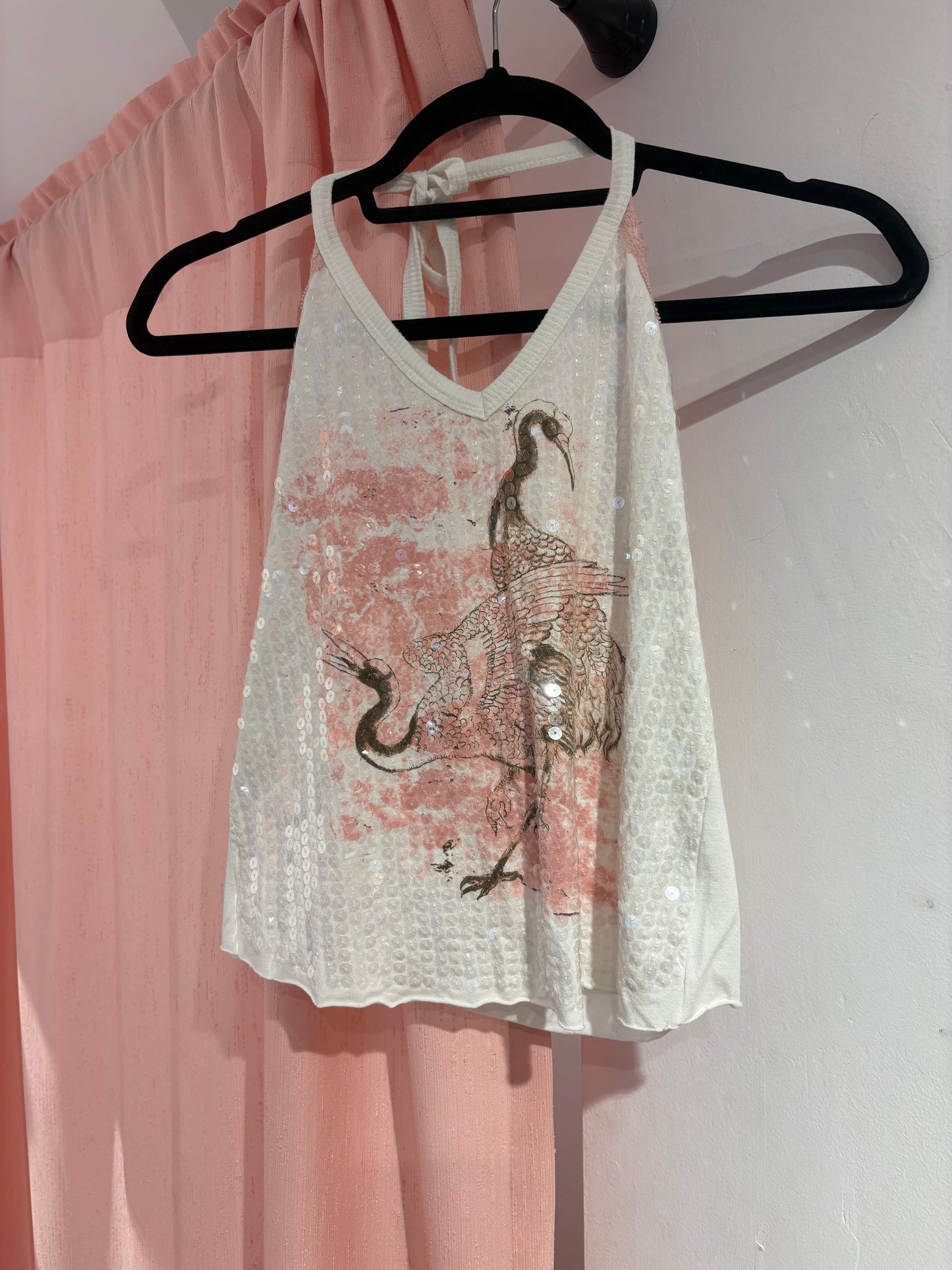 Super cute BSB sequin top with lace detail in the back (M)