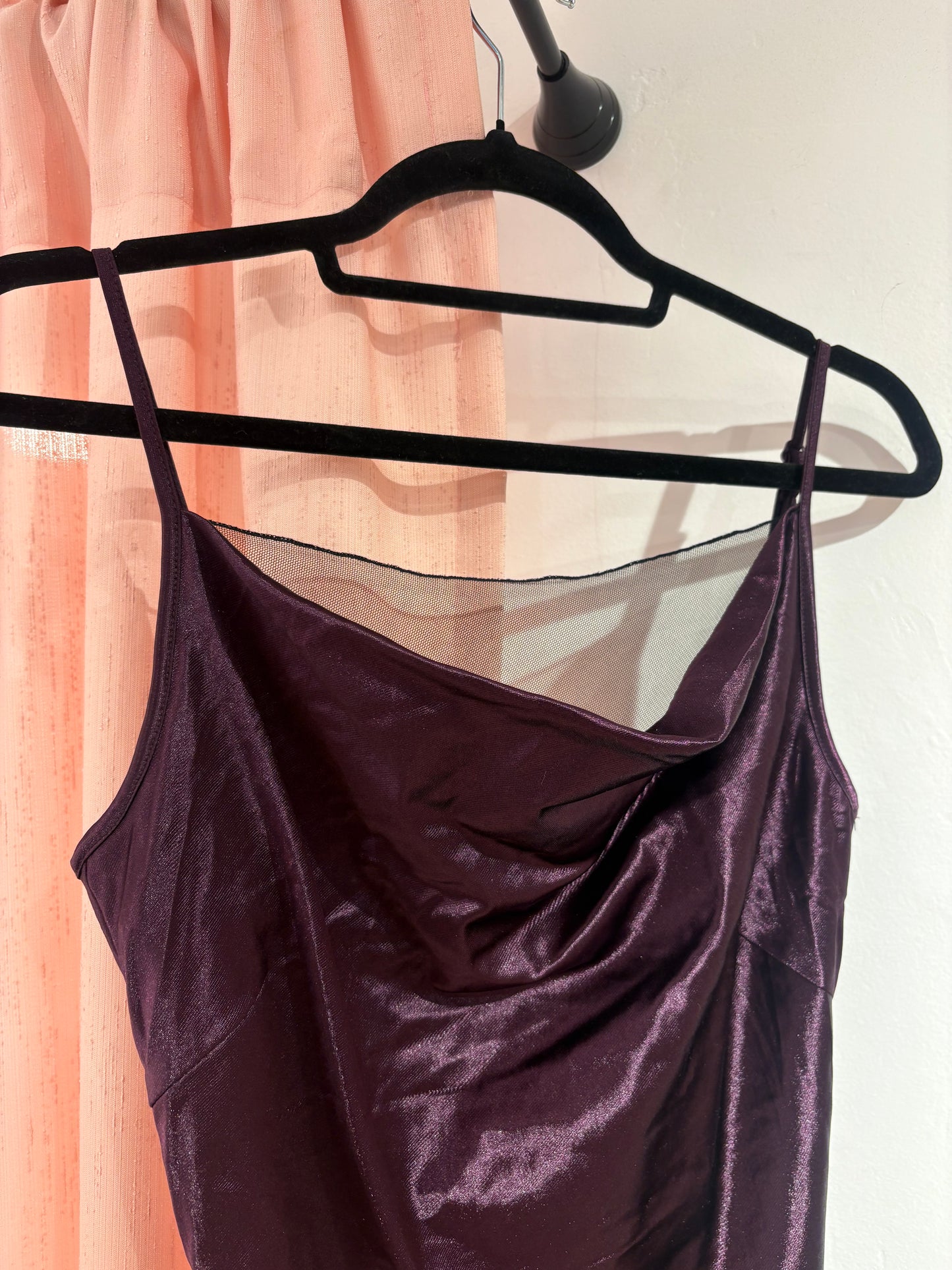 Purple alt midi dress with mesh details (M)