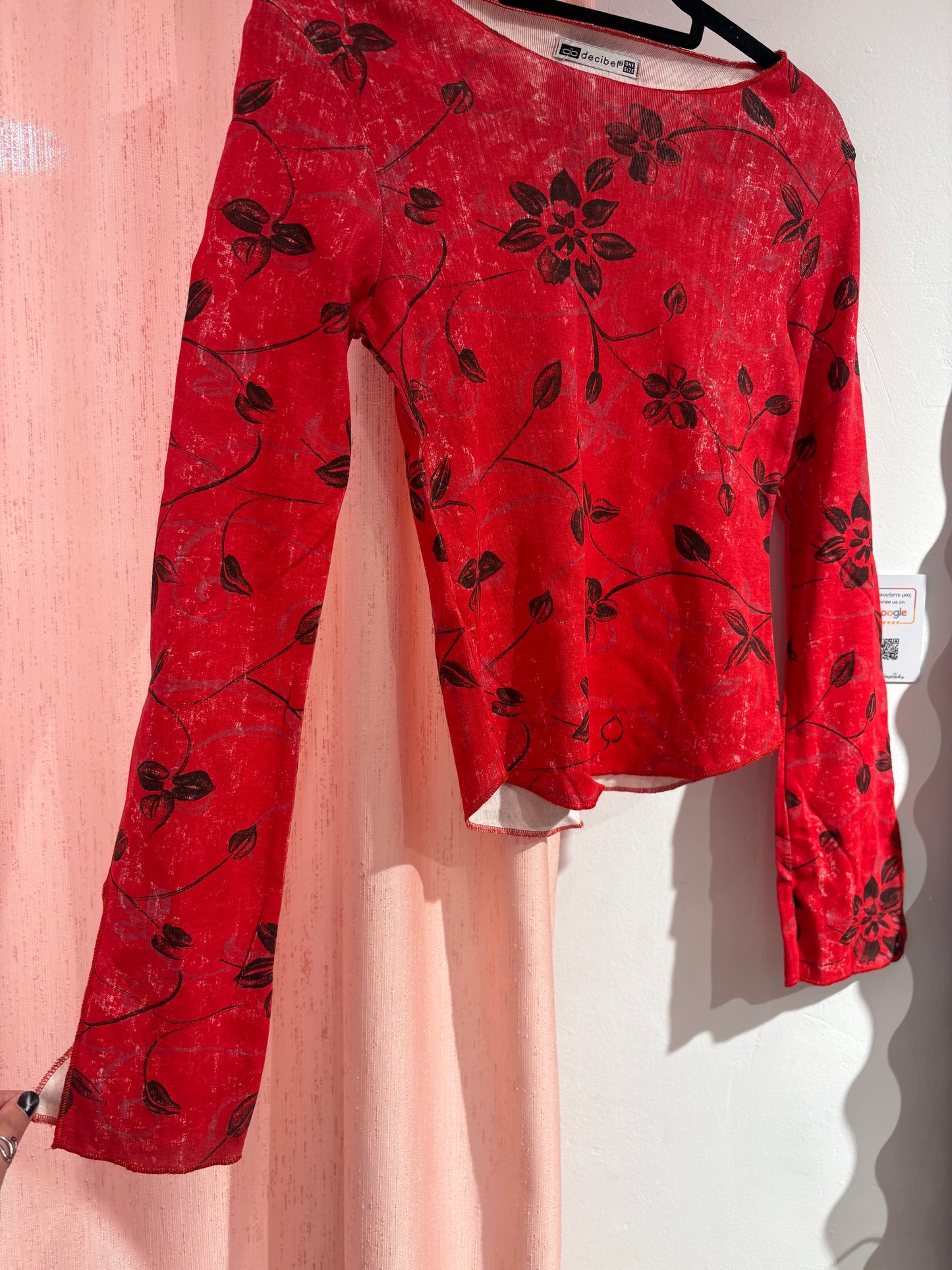 Y2k floral top with flared sleeves (One Size)
