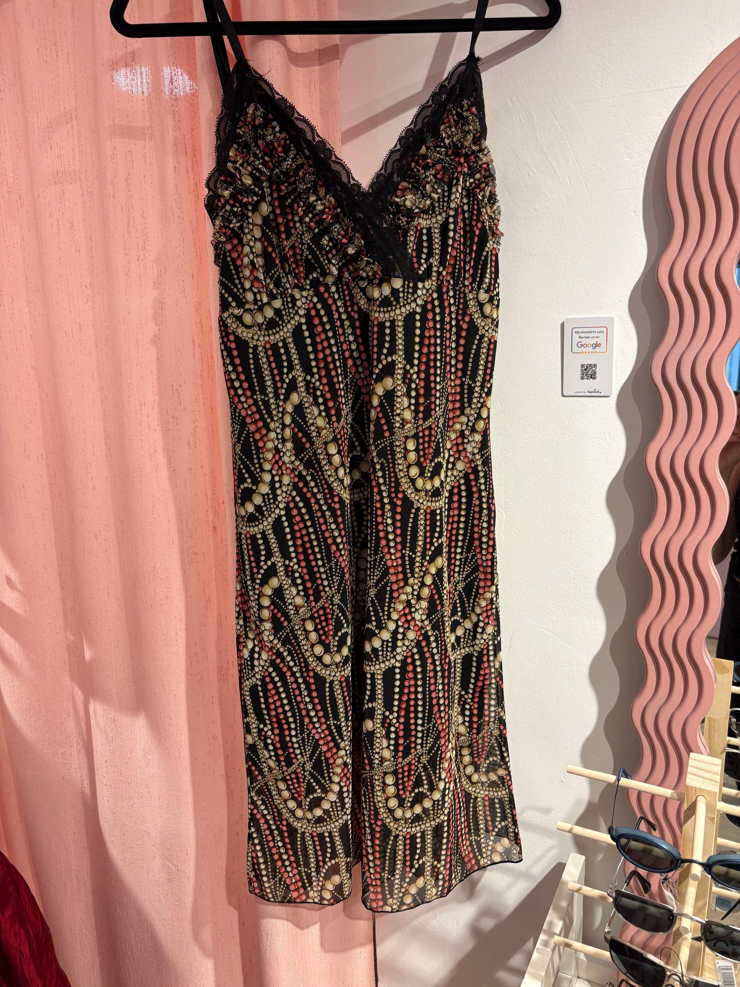 Midi patterned mesh dress (L)