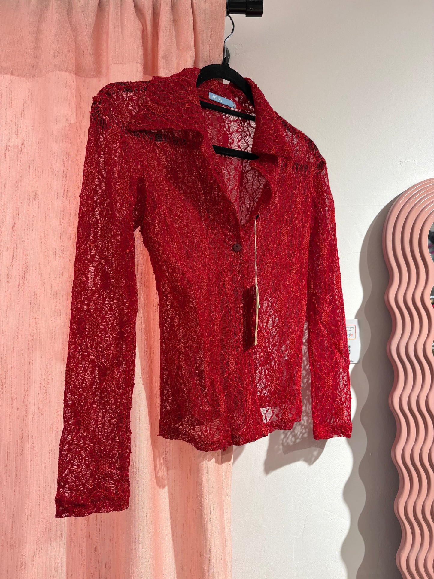 Lace button-up red shirt (Deadstock)