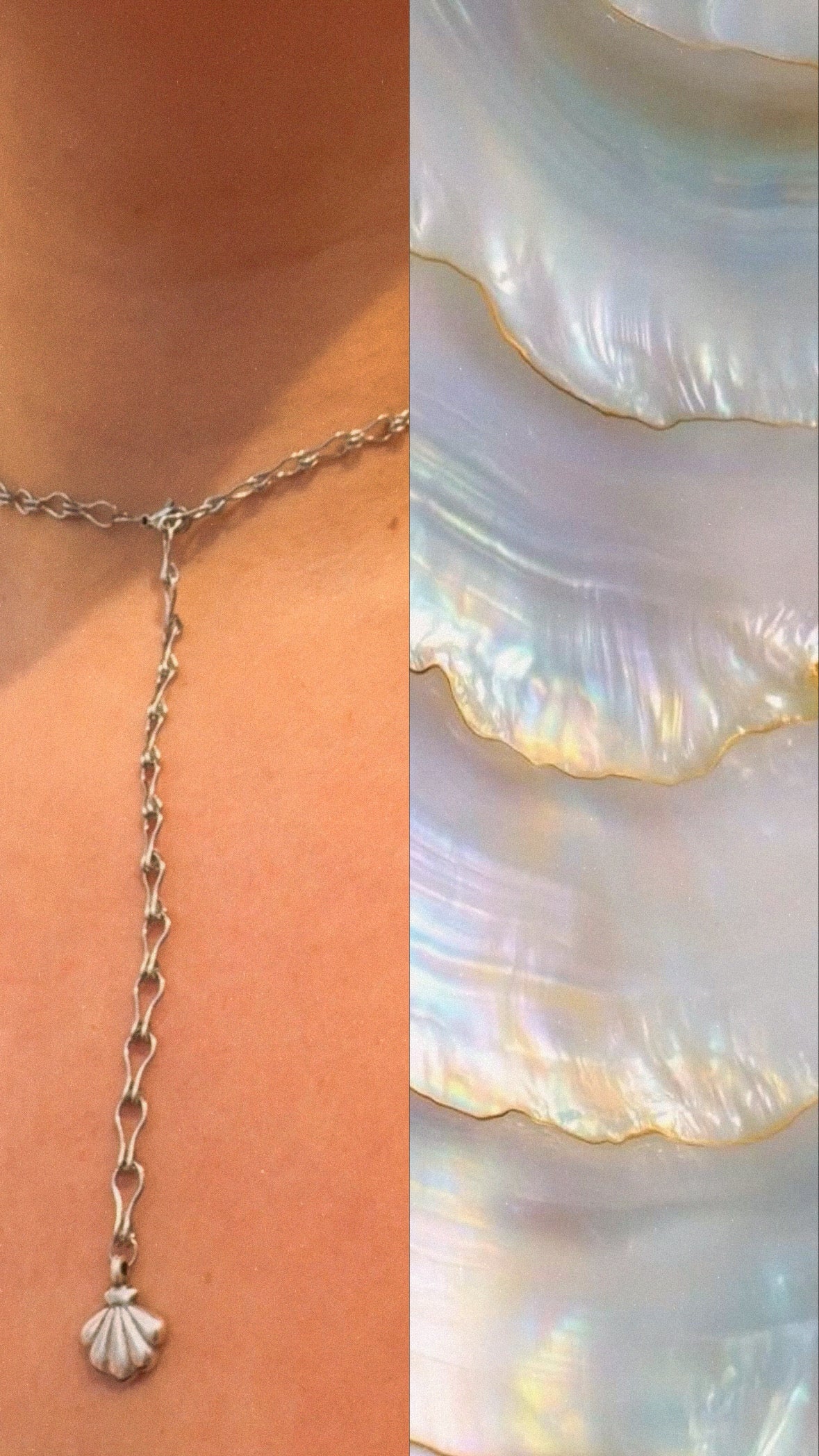 Handmade necklace with stainless steel chain (adjustable length)