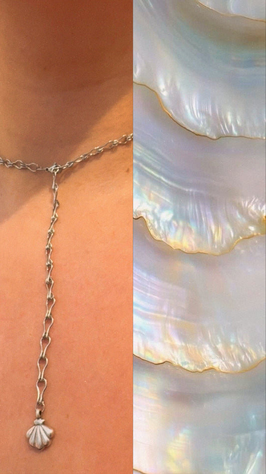 Handmade necklace with stainless steel chain (adjustable length)